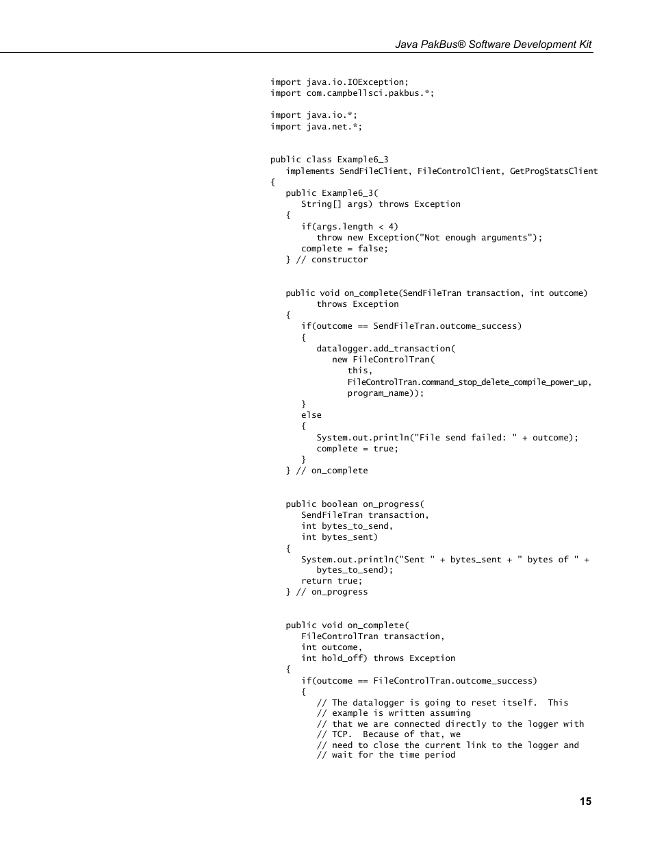 Campbell Scientific Java PakBus Software Development Kit User Manual | Page 23 / 30