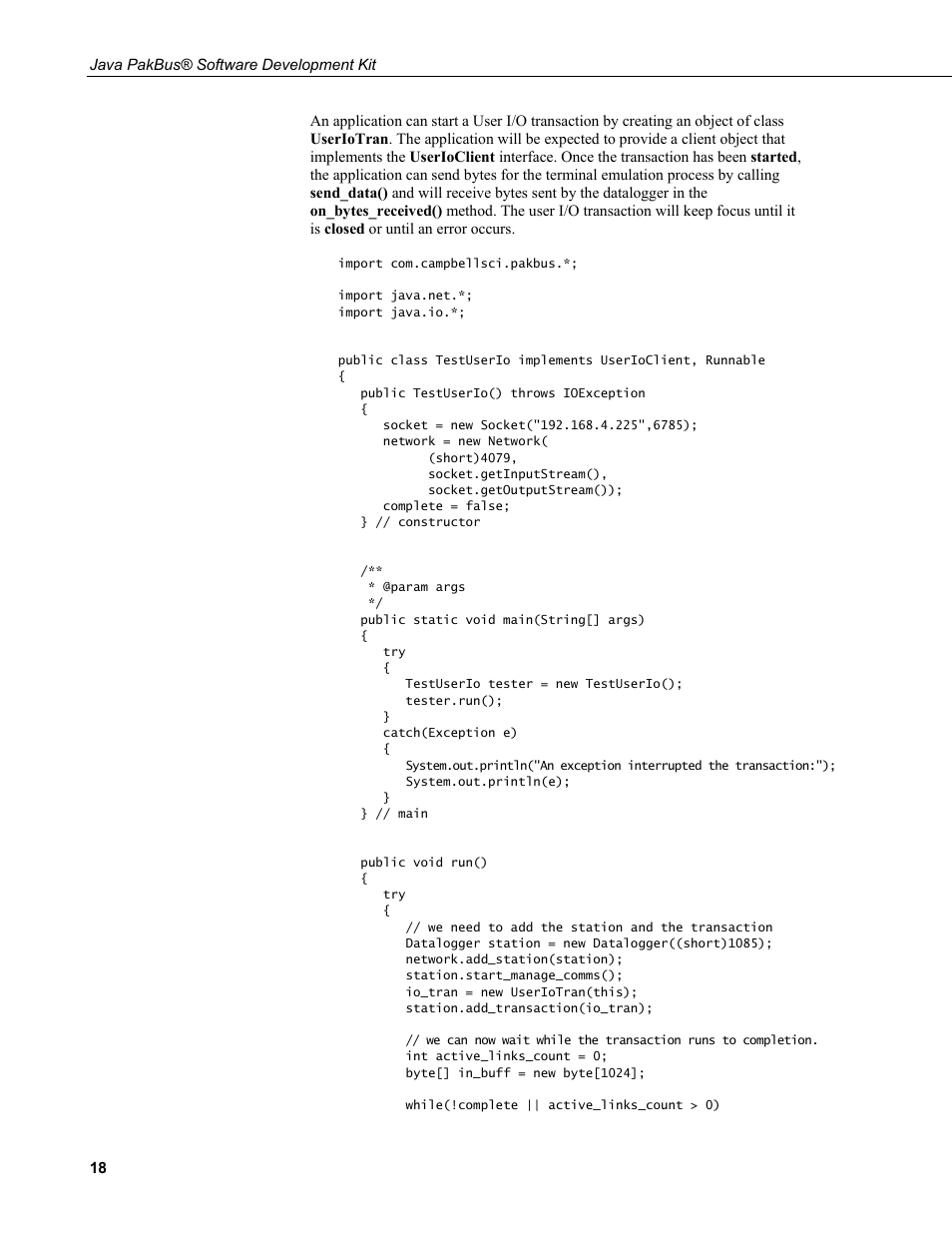 Campbell Scientific Java PakBus Software Development Kit User Manual | Page 26 / 30