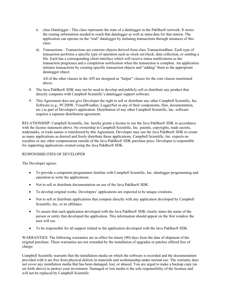 Campbell Scientific Java PakBus Software Development Kit User Manual | Page 4 / 30