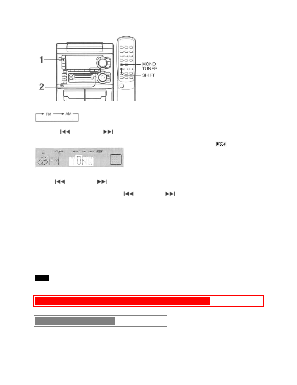 Radio reception (cont.) pg. 8 presetting stations | Aiwa XR-H33MD User Manual | Page 11 / 60