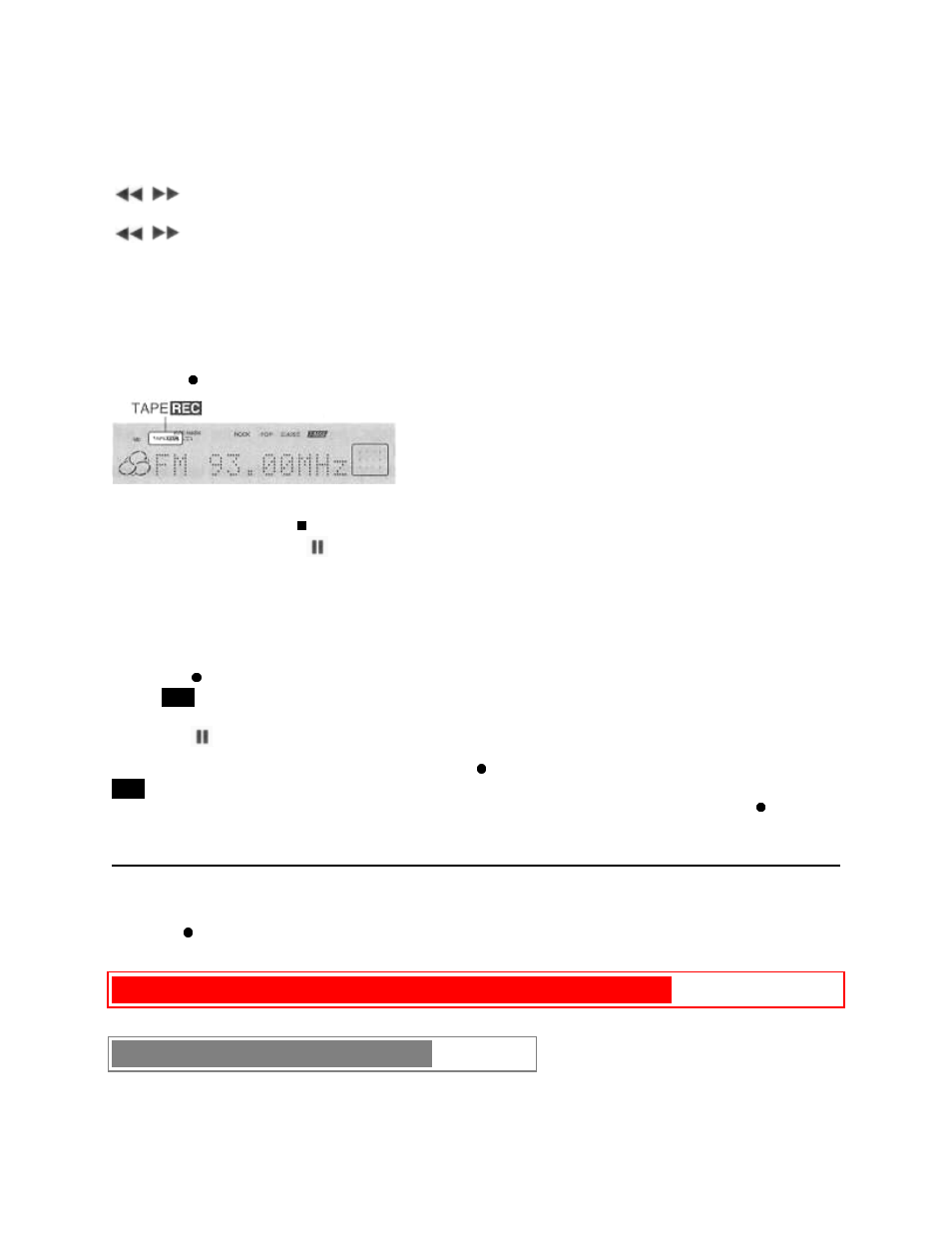 Inserting blank spaces, Recording (cont.) pg. 16 dubbing a tape manually | Aiwa XR-H33MD User Manual | Page 24 / 60