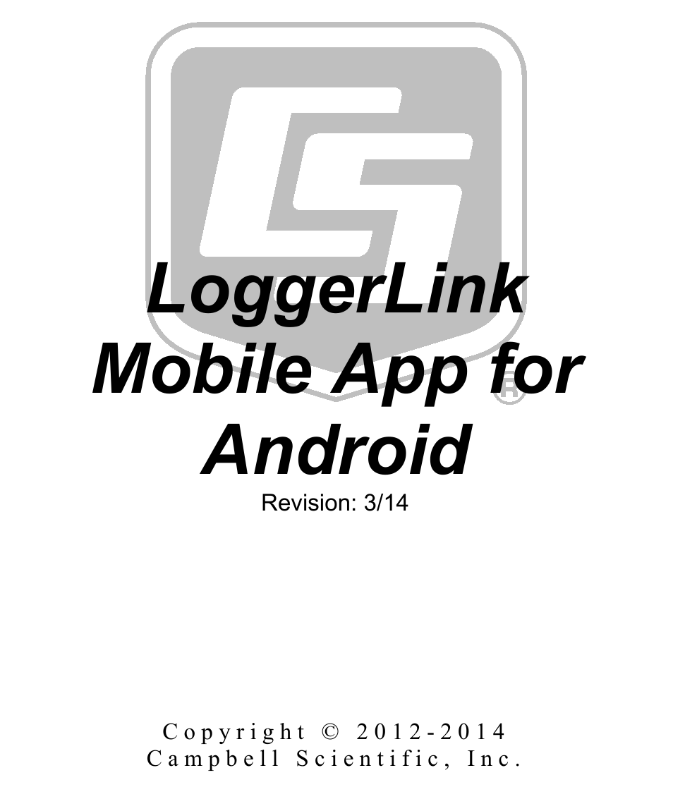 Campbell Scientific LoggerLink Mobile App for Android User Manual | 39 pages