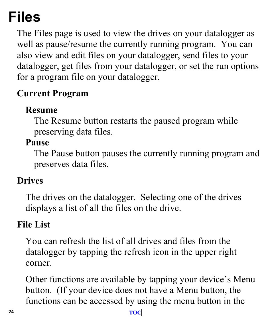 Files | Campbell Scientific LoggerLink Mobile App for Android User Manual | Page 26 / 39