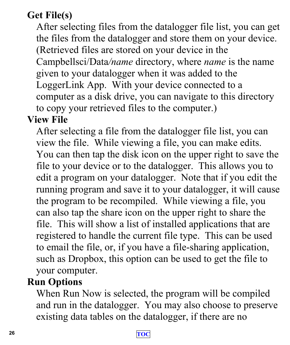 Campbell Scientific LoggerLink Mobile App for Android User Manual | Page 28 / 39