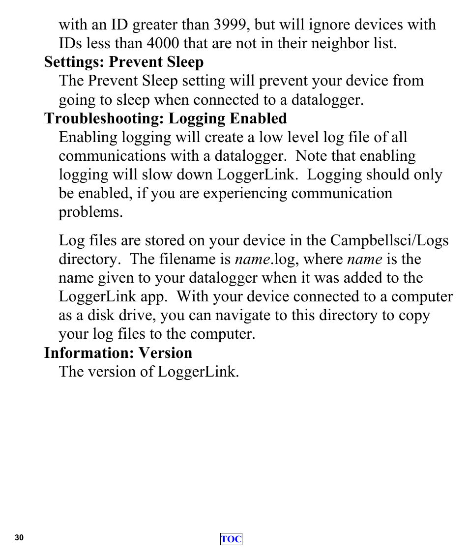 Campbell Scientific LoggerLink Mobile App for Android User Manual | Page 32 / 39