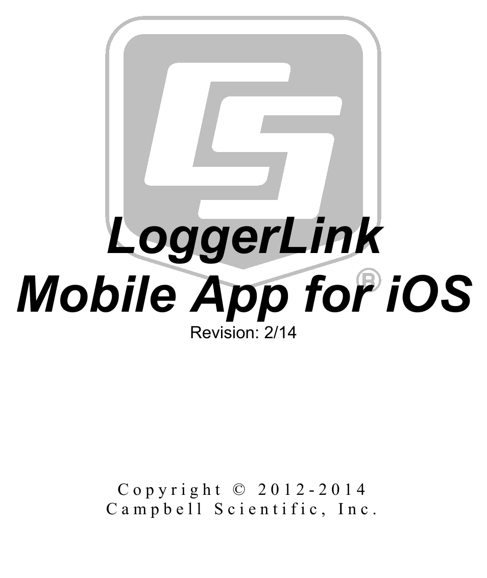 Campbell Scientific LoggerLink Mobile App for iOS User Manual | 42 pages