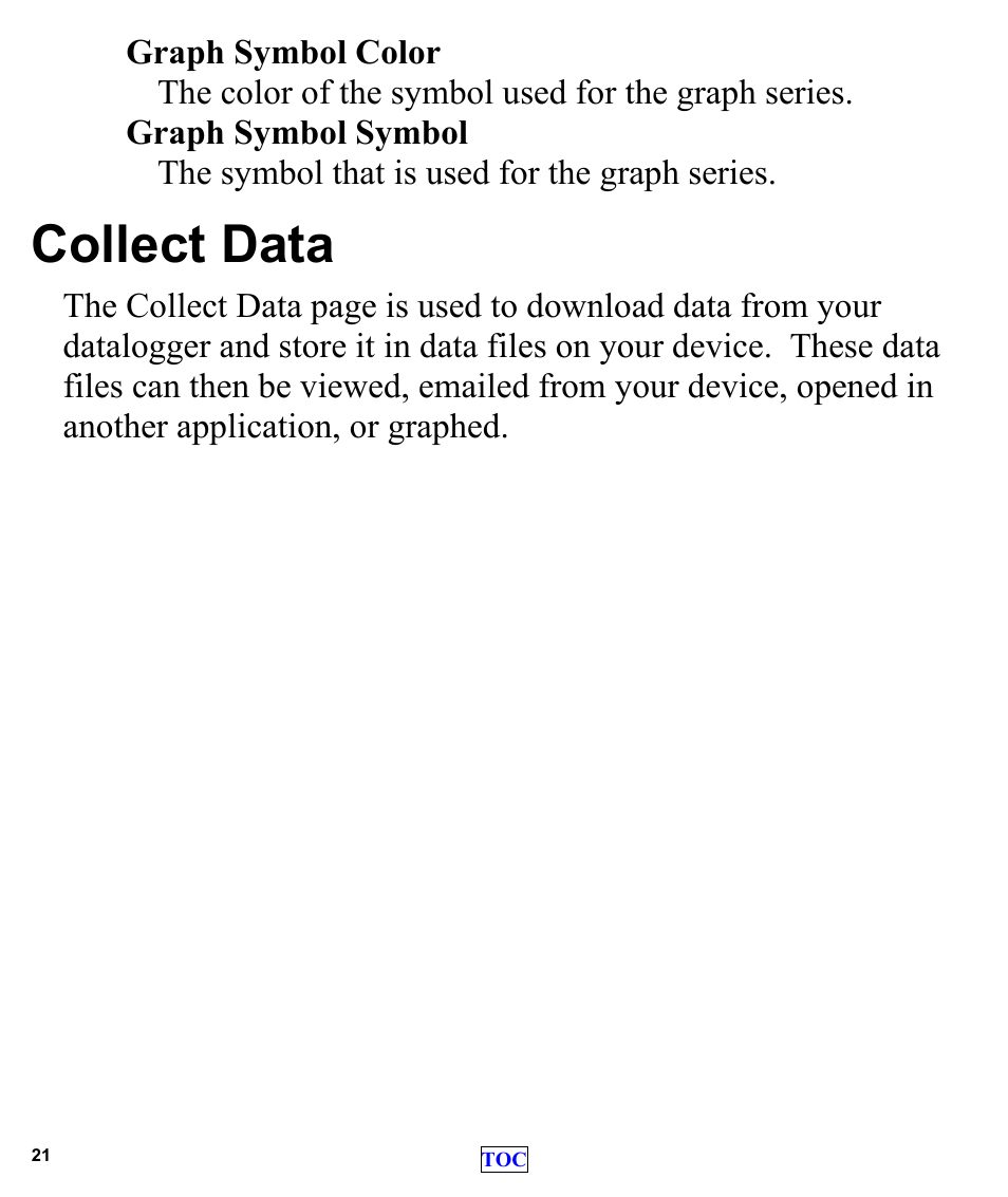Collect data | Campbell Scientific LoggerLink Mobile App for iOS User Manual | Page 23 / 42