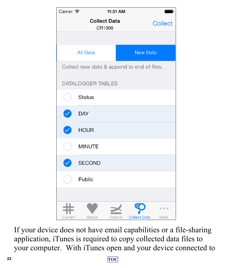 Campbell Scientific LoggerLink Mobile App for iOS User Manual | Page 24 / 42