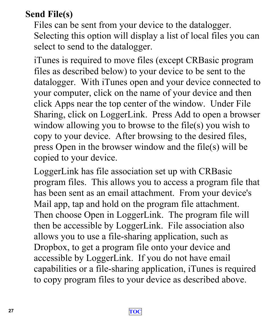 Campbell Scientific LoggerLink Mobile App for iOS User Manual | Page 29 / 42
