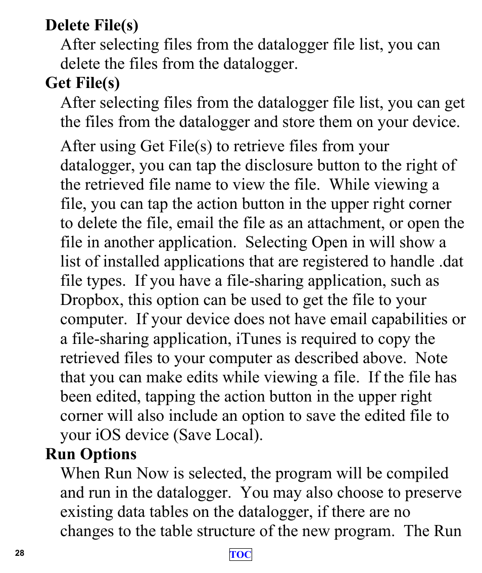 Campbell Scientific LoggerLink Mobile App for iOS User Manual | Page 30 / 42