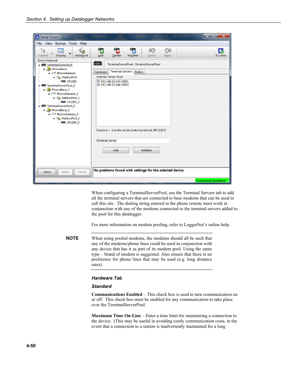 Campbell Scientific LoggerNet Datalogger Support Software User Manual | Page 106 / 580