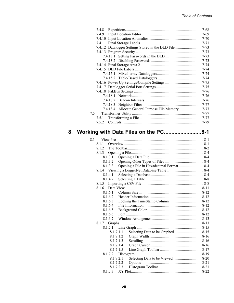Working with data files on the pc -1 | Campbell Scientific LoggerNet Datalogger Support Software User Manual | Page 11 / 580