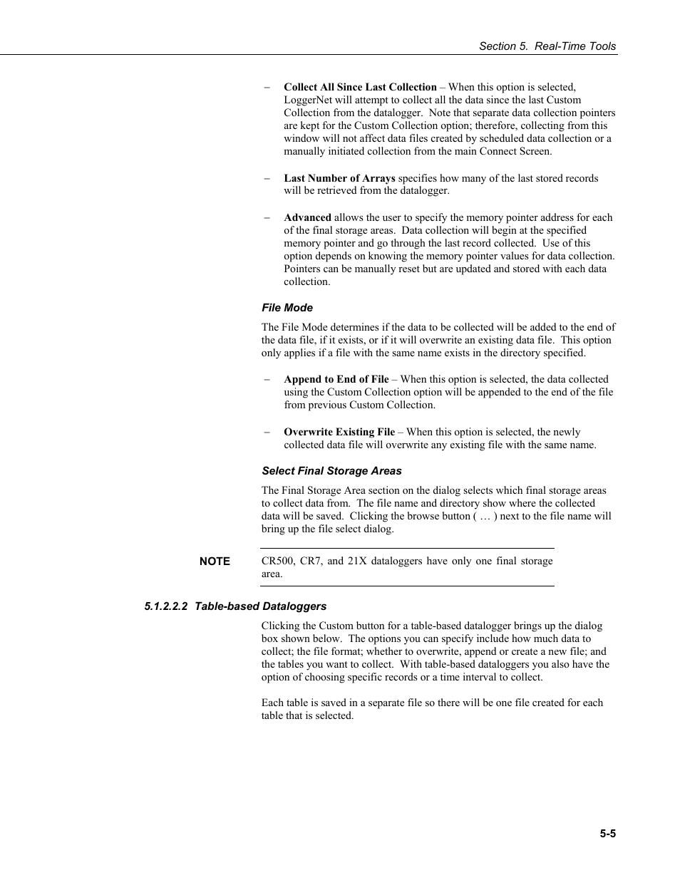 2 table-based dataloggers, Table-based dataloggers -5 | Campbell Scientific LoggerNet Datalogger Support Software User Manual | Page 141 / 580