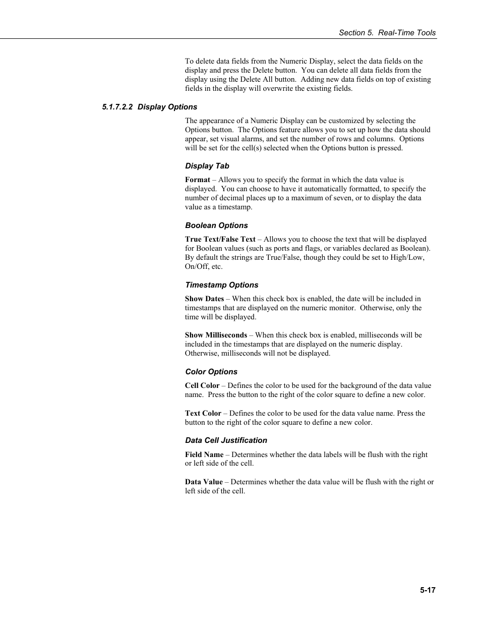 2 display options, Display options -17 | Campbell Scientific LoggerNet Datalogger Support Software User Manual | Page 153 / 580
