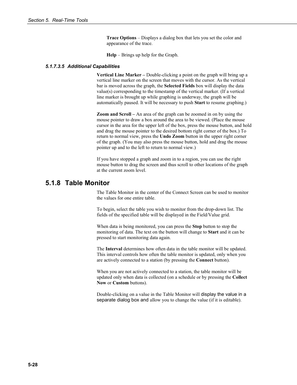5 additional capabilities, 8 table monitor, Additional capabilities -28 | Table monitor -28 | Campbell Scientific LoggerNet Datalogger Support Software User Manual | Page 164 / 580