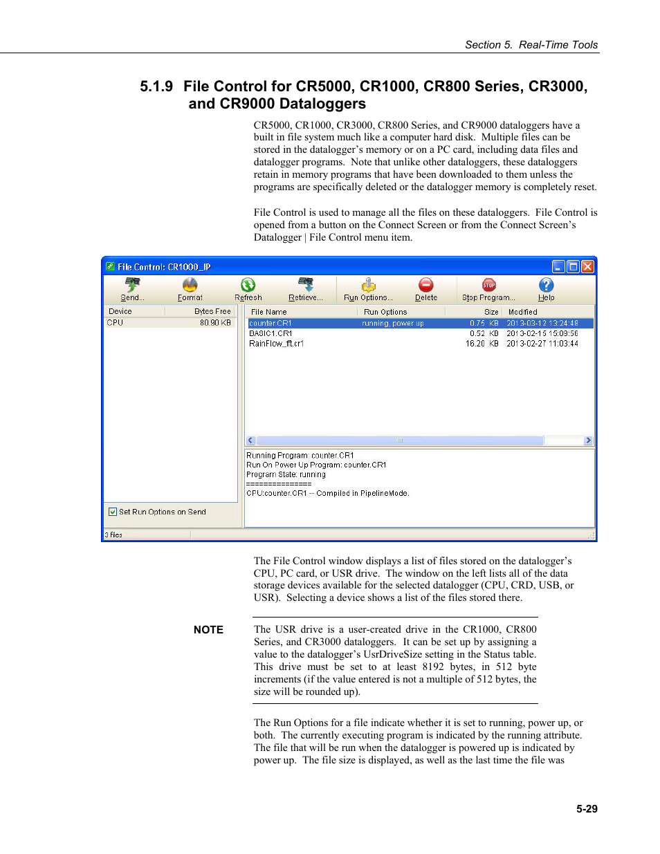 And cr9000 dataloggers -29 | Campbell Scientific LoggerNet Datalogger Support Software User Manual | Page 165 / 580