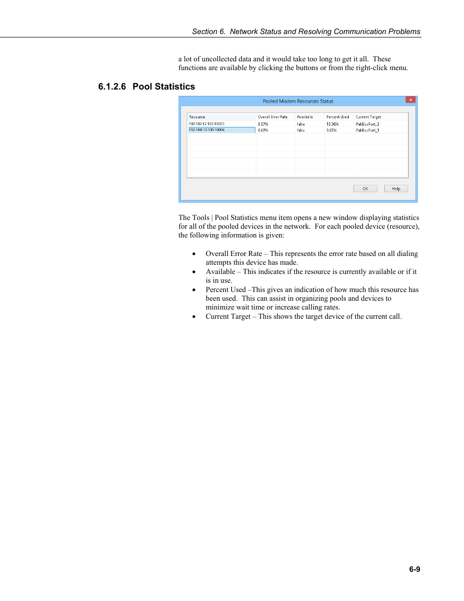 6 pool statistics, Pool statistics -9 | Campbell Scientific LoggerNet Datalogger Support Software User Manual | Page 199 / 580