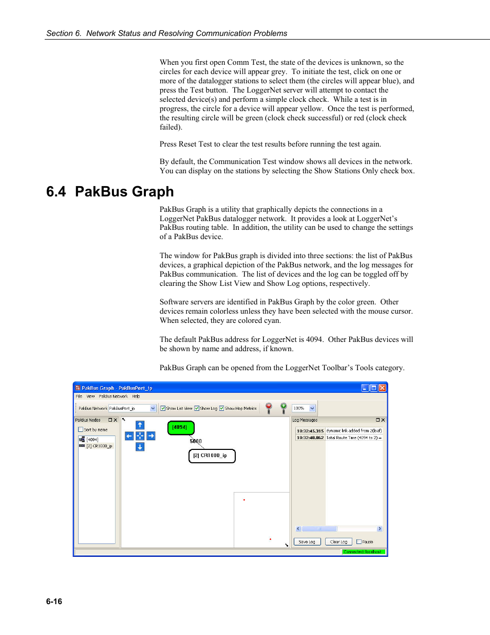 4 pakbus graph, Pakbus graph -16 | Campbell Scientific LoggerNet Datalogger Support Software User Manual | Page 206 / 580
