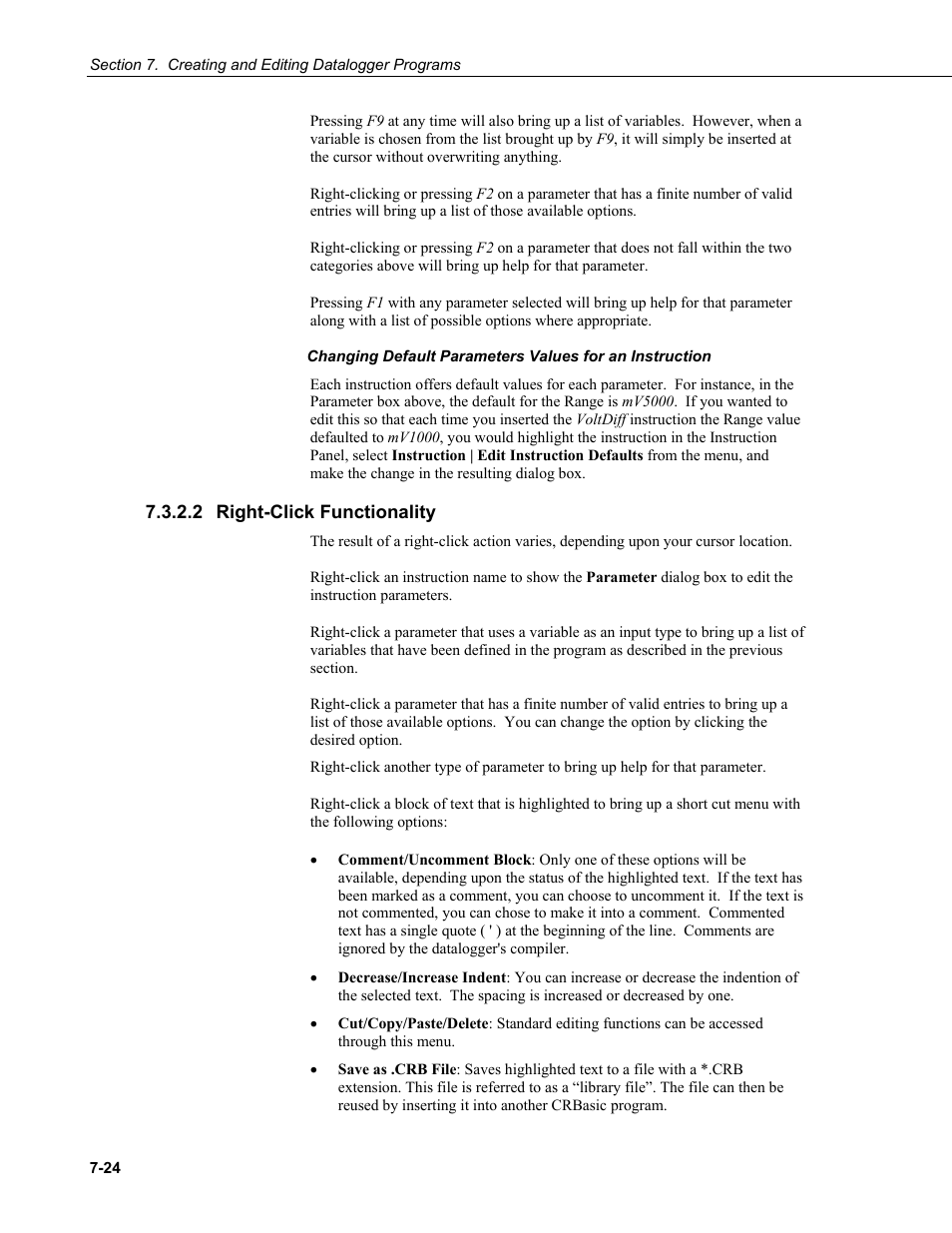 2 right-click functionality, Right-click functionality -24 | Campbell Scientific LoggerNet Datalogger Support Software User Manual | Page 242 / 580