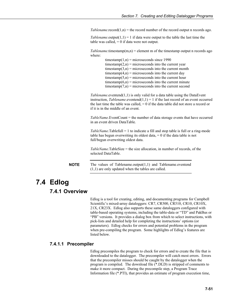 4 edlog, 1 overview, 1 precompiler | Edlog -51, Overview -51, Precompiler -51 | Campbell Scientific LoggerNet Datalogger Support Software User Manual | Page 269 / 580