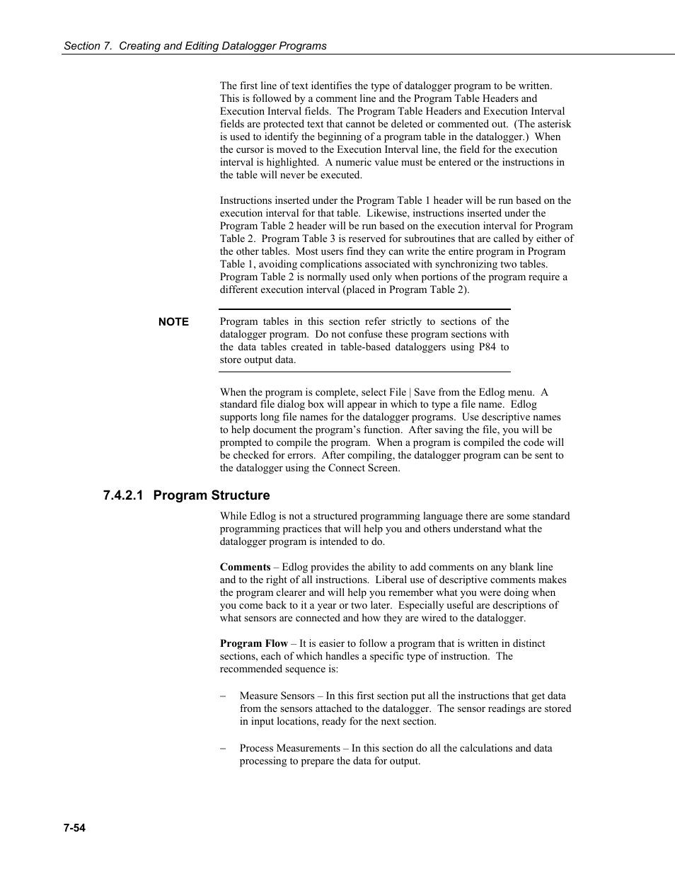 1 program structure, Program structure -54 | Campbell Scientific LoggerNet Datalogger Support Software User Manual | Page 272 / 580