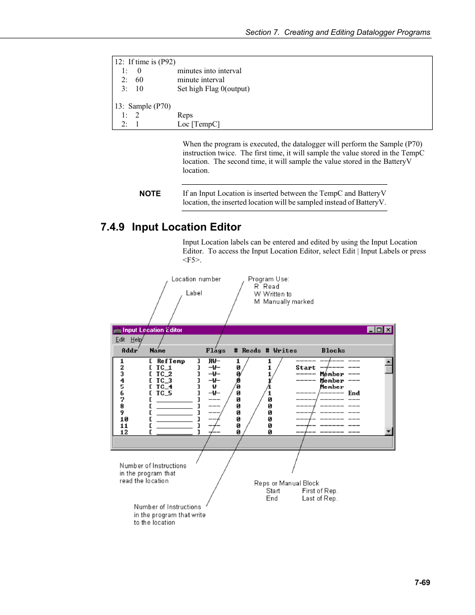 9 input location editor, Input location editor -69 | Campbell Scientific LoggerNet Datalogger Support Software User Manual | Page 287 / 580