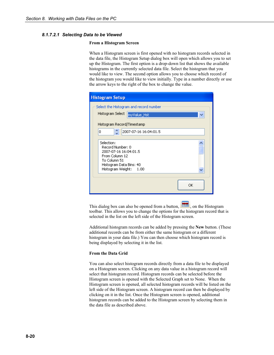 1 selecting data to be viewed, Selecting data to be viewed -20 | Campbell Scientific LoggerNet Datalogger Support Software User Manual | Page 318 / 580