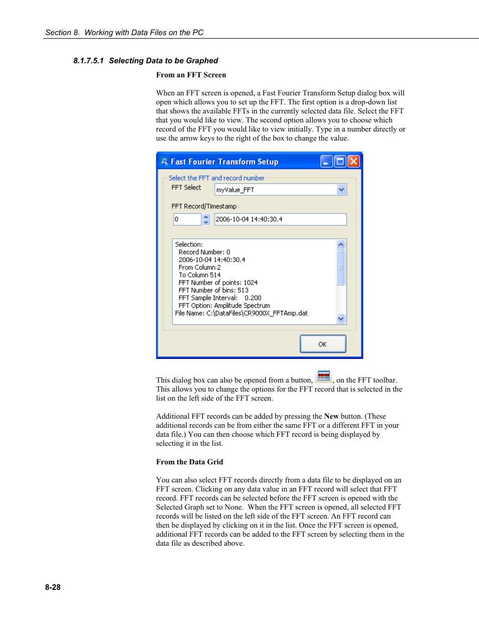 1 selecting data to be graphed, Selecting data to be graphed -28 | Campbell Scientific LoggerNet Datalogger Support Software User Manual | Page 326 / 580