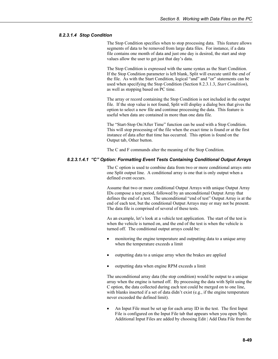 4 stop condition, Stop condition -49 | Campbell Scientific LoggerNet Datalogger Support Software User Manual | Page 347 / 580
