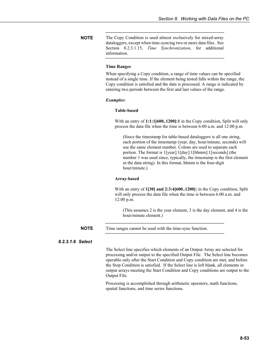 6 select, Select -53 | Campbell Scientific LoggerNet Datalogger Support Software User Manual | Page 351 / 580