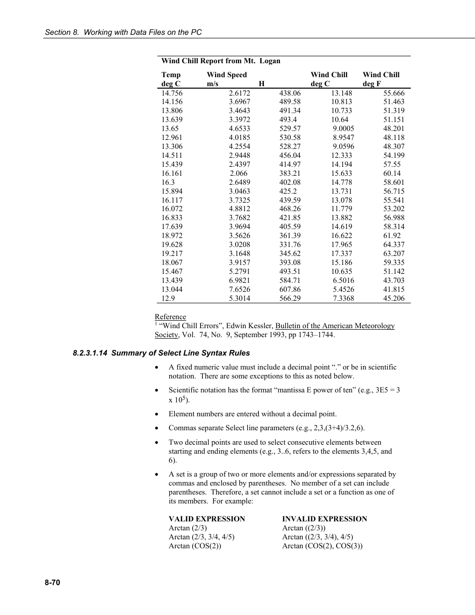 14 summary of select line syntax rules, Summary of select line syntax rules -70 | Campbell Scientific LoggerNet Datalogger Support Software User Manual | Page 368 / 580