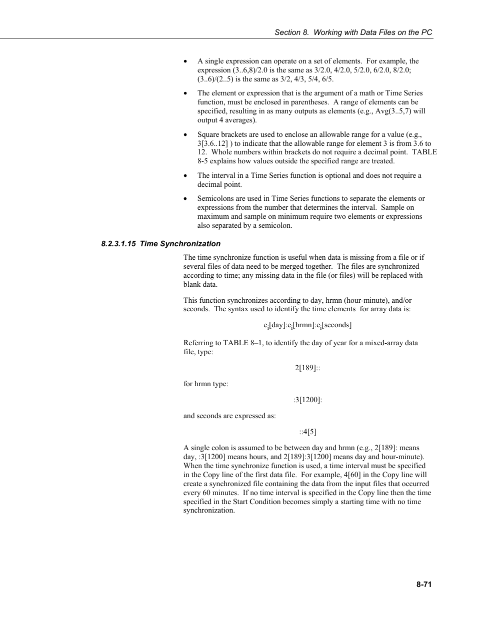 15 time synchronization, Time synchronization -71 | Campbell Scientific LoggerNet Datalogger Support Software User Manual | Page 369 / 580