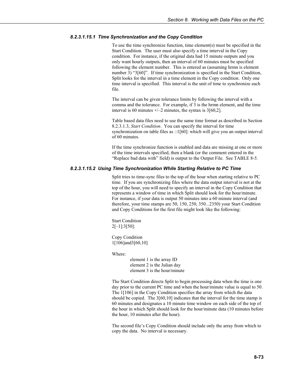1 time synchronization and the copy condition | Campbell Scientific LoggerNet Datalogger Support Software User Manual | Page 371 / 580