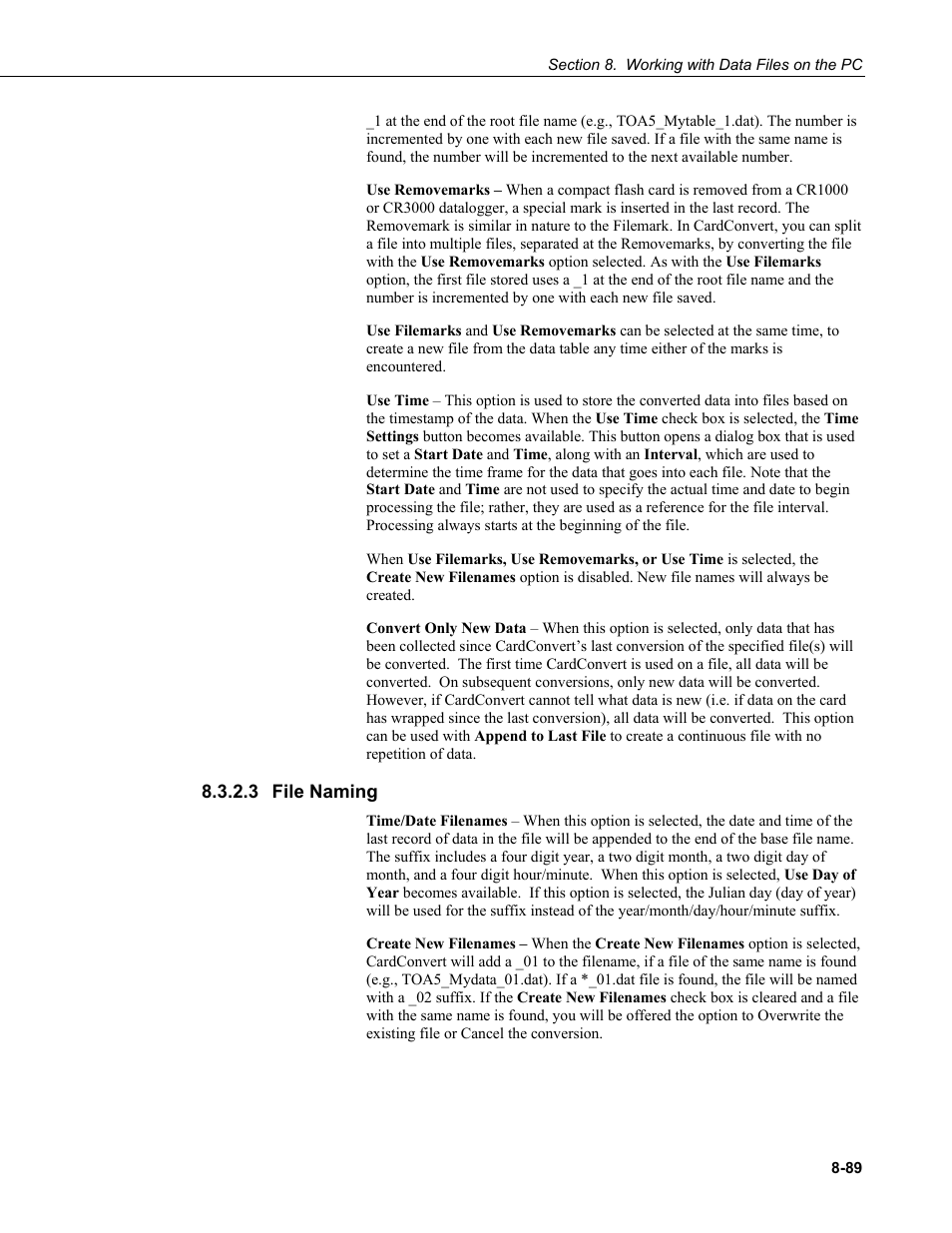 3 file naming, File naming -89 | Campbell Scientific LoggerNet Datalogger Support Software User Manual | Page 387 / 580