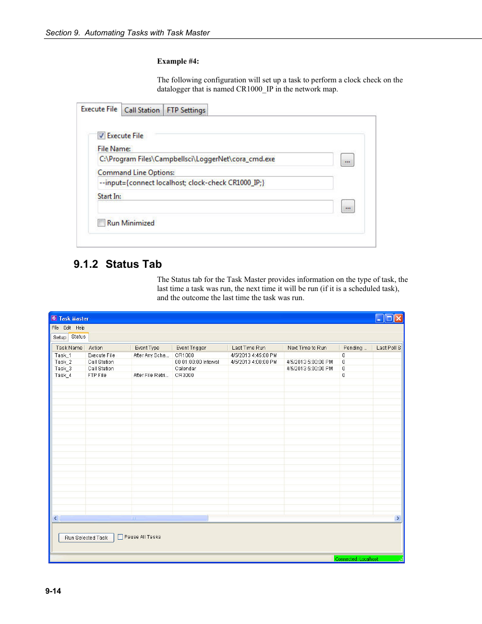 2 status tab, Status tab -14 | Campbell Scientific LoggerNet Datalogger Support Software User Manual | Page 404 / 580