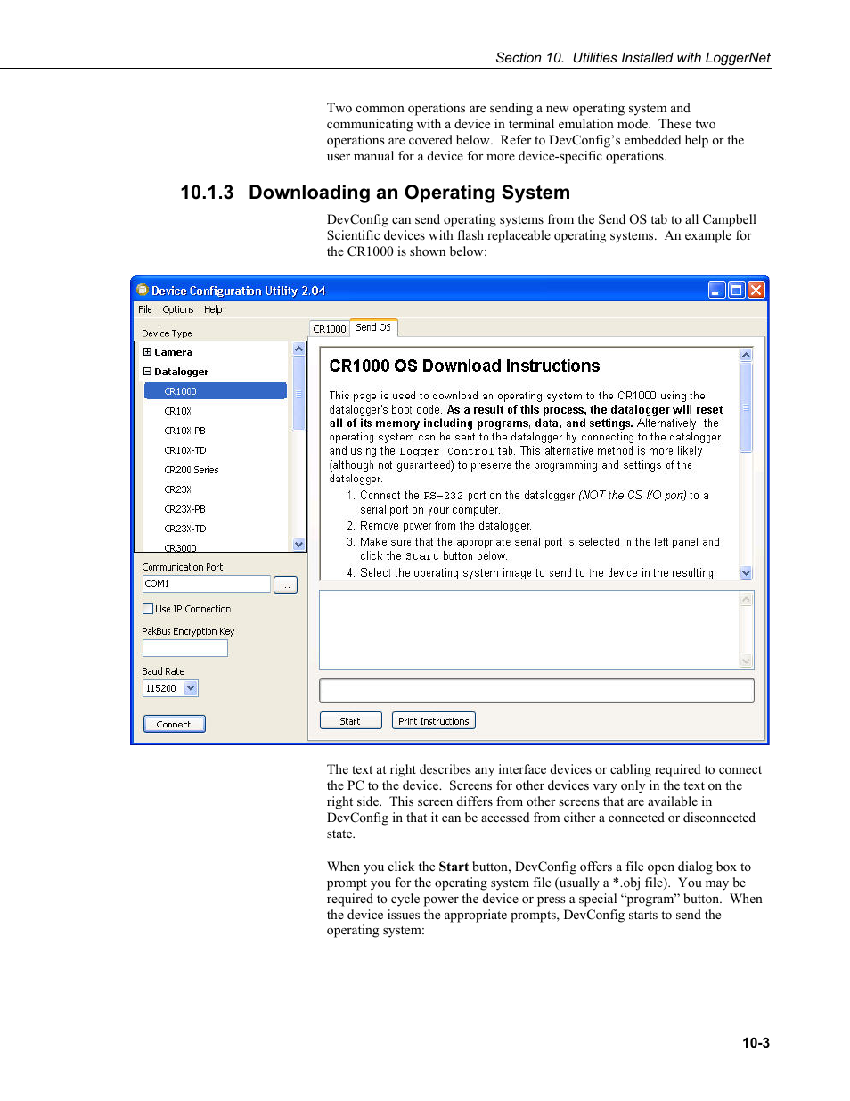3 downloading an operating system, Downloading an operating system -3 | Campbell Scientific LoggerNet Datalogger Support Software User Manual | Page 409 / 580