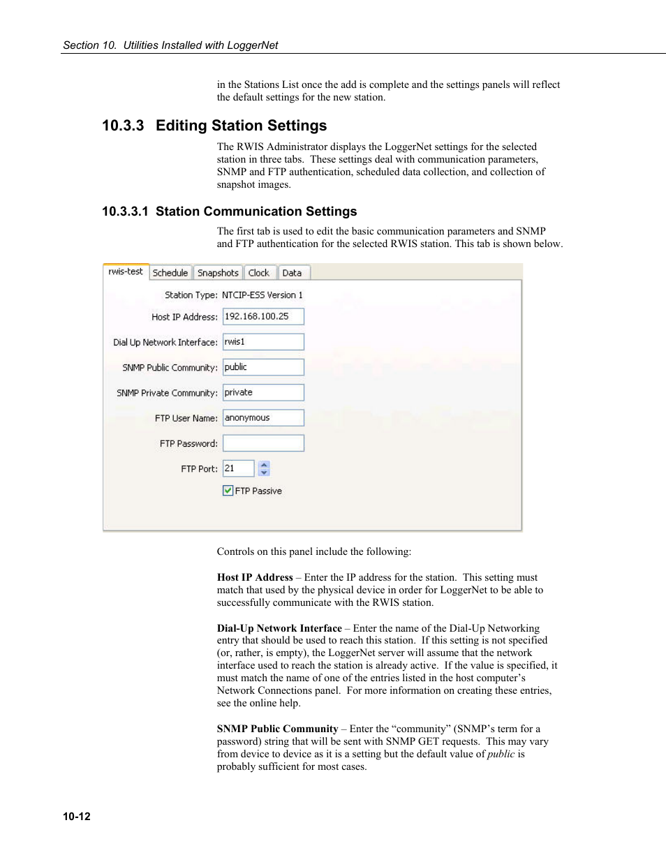 3 editing station settings, 1 station communication settings, Editing station settings -12 | Station communication settings -12 | Campbell Scientific LoggerNet Datalogger Support Software User Manual | Page 418 / 580