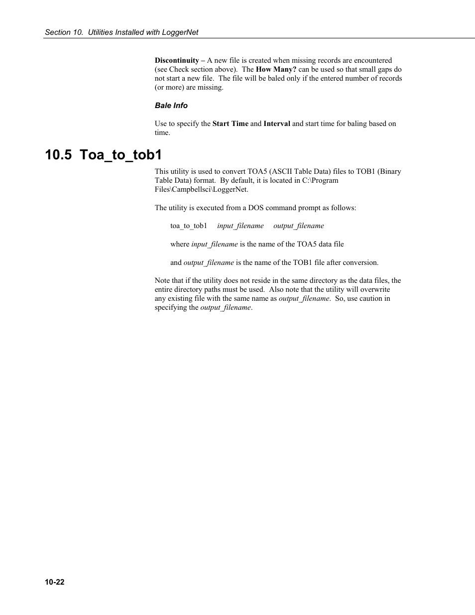 5 toa_to_tob1, Toa_to_tob1 -22 | Campbell Scientific LoggerNet Datalogger Support Software User Manual | Page 428 / 580
