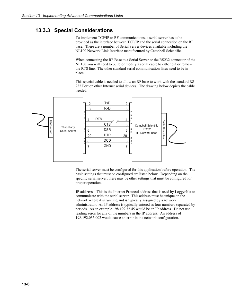 3 special considerations, Special considerations -6 | Campbell Scientific LoggerNet Datalogger Support Software User Manual | Page 460 / 580