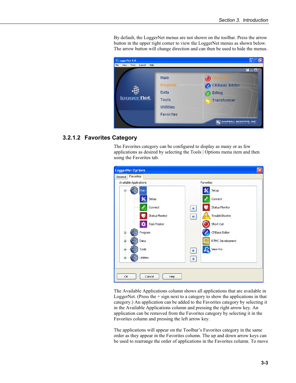 2 favorites category, Favorites category -3 | Campbell Scientific LoggerNet Datalogger Support Software User Manual | Page 47 / 580