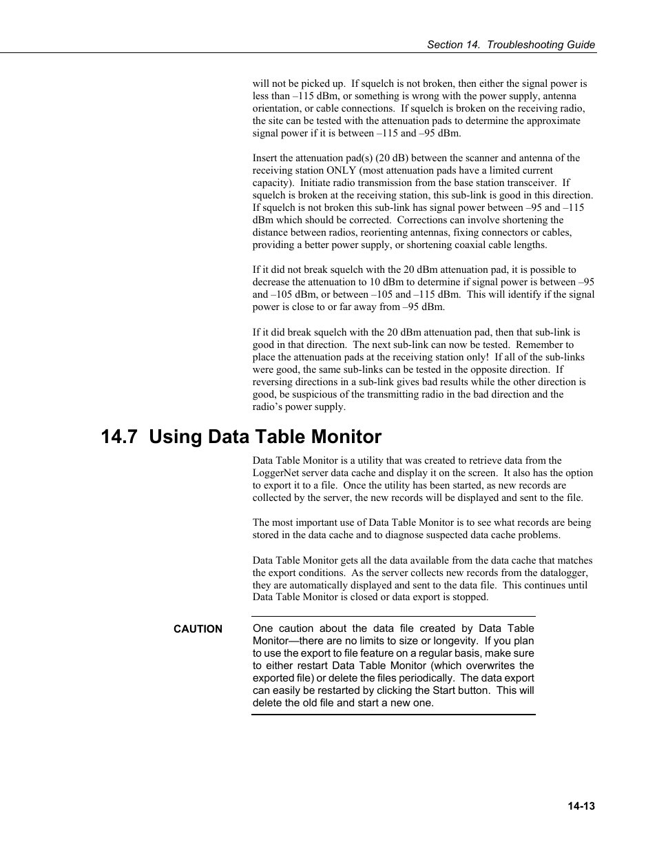 7 using data table monitor, Using data table monitor -13 | Campbell Scientific LoggerNet Datalogger Support Software User Manual | Page 475 / 580