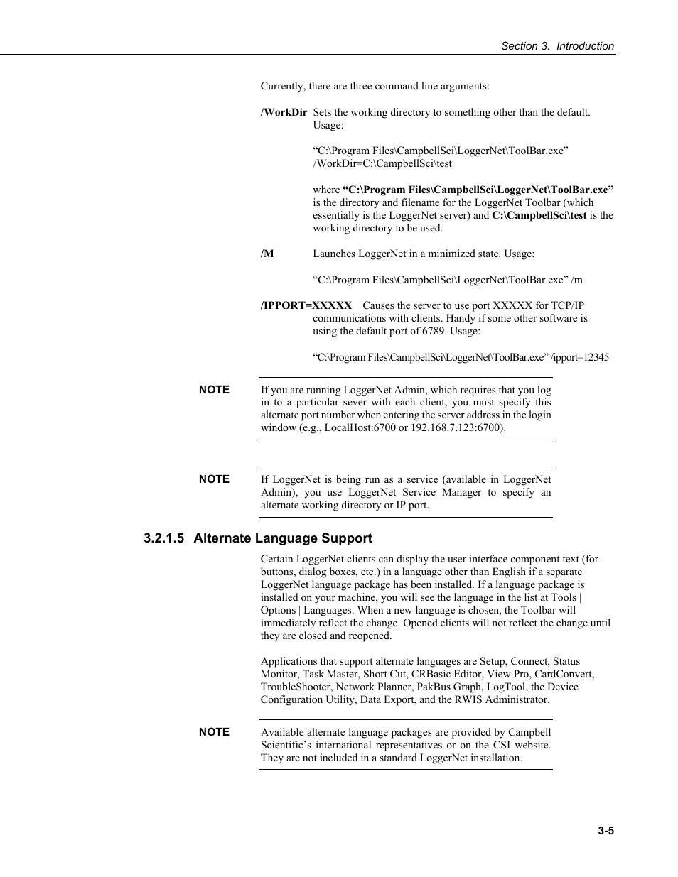 5 alternate language support, Alternate language support -5 | Campbell Scientific LoggerNet Datalogger Support Software User Manual | Page 49 / 580