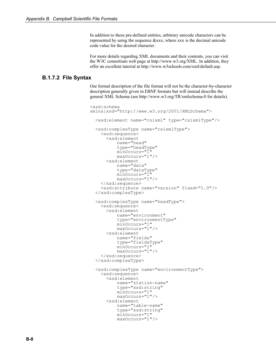B.1.7.2 file syntax, B.1.7.2 | Campbell Scientific LoggerNet Datalogger Support Software User Manual | Page 502 / 580