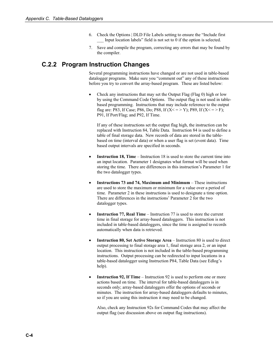C.2.2 program instruction changes, C.2.2 | Campbell Scientific LoggerNet Datalogger Support Software User Manual | Page 522 / 580