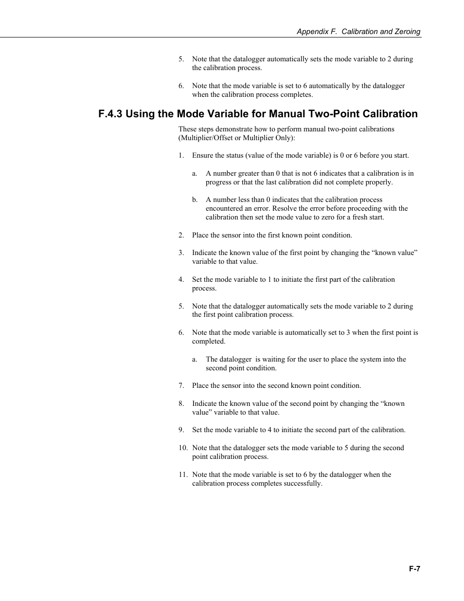 F.4.3, Using the mode variable for manual two-point | Campbell Scientific LoggerNet Datalogger Support Software User Manual | Page 561 / 580