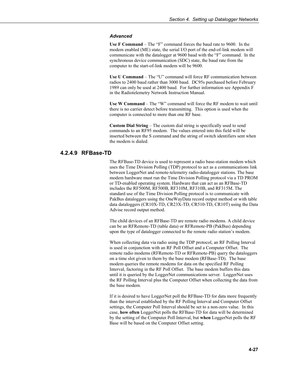 9 rfbase-td, Rfbase-td -27 | Campbell Scientific LoggerNet Datalogger Support Software User Manual | Page 83 / 580