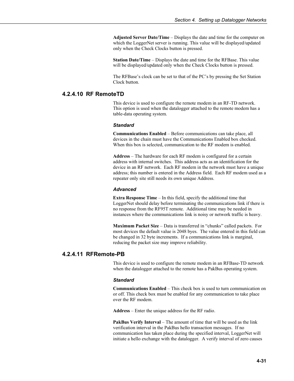 10 rf remotetd, 11 rfremote-pb, Rf remotetd -31 | Rfremote-pb -31 | Campbell Scientific LoggerNet Datalogger Support Software User Manual | Page 87 / 580