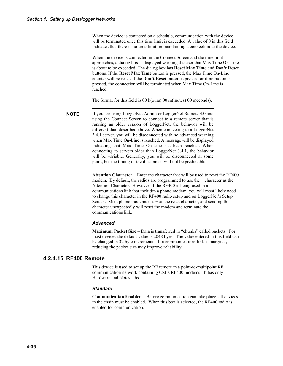 15 rf400 remote, Rf400 remote -36 | Campbell Scientific LoggerNet Datalogger Support Software User Manual | Page 92 / 580