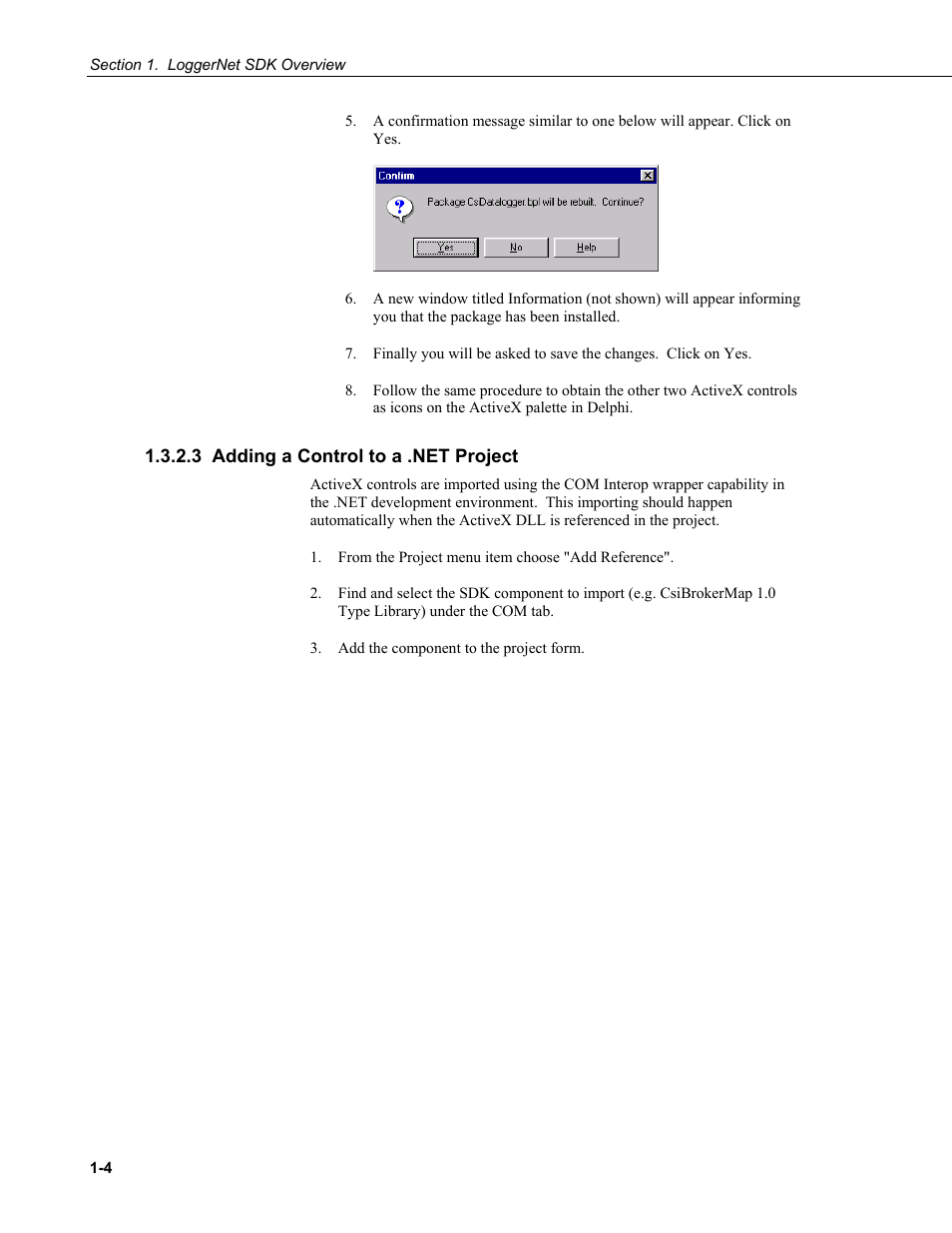 3 adding a control to a .net project | Campbell Scientific LoggerNet-SDK Software Development Kit User Manual | Page 16 / 178