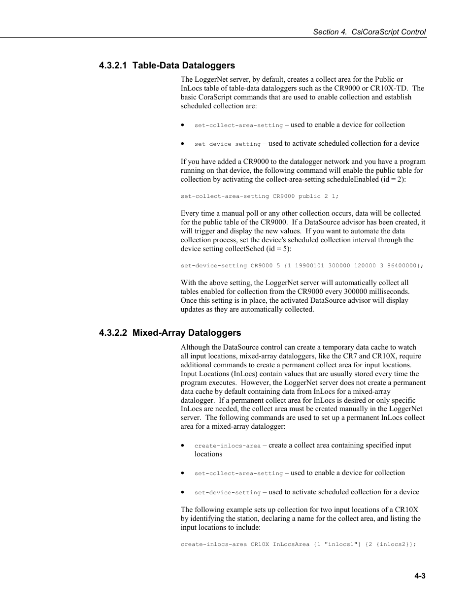 1 table-data dataloggers, 2 mixed-array dataloggers | Campbell Scientific LoggerNet-SDK Software Development Kit User Manual | Page 25 / 178